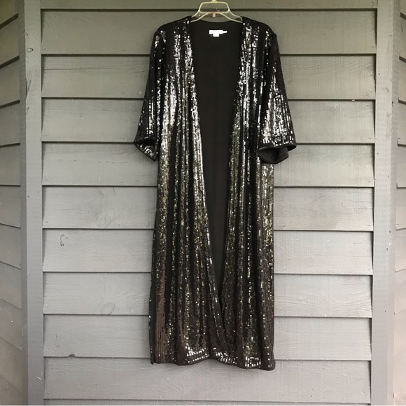 Good American Black Sequin Duster size M - Picture 2 of 8